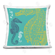 Geoff Tygert | Teal Seahorses Aquatic Pattern