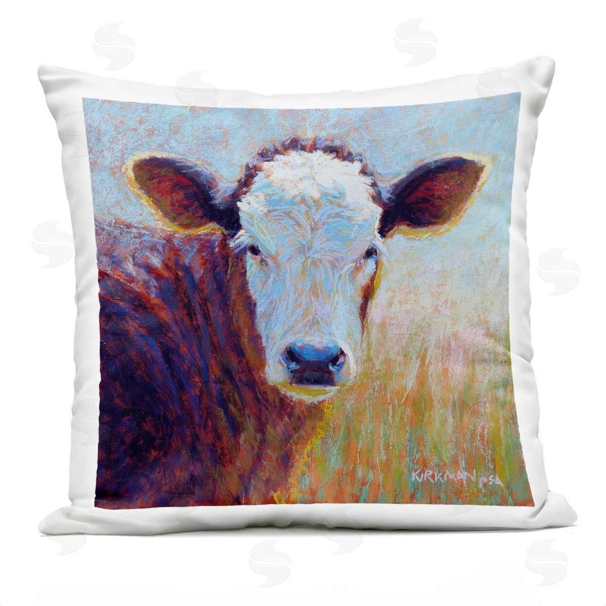 Rural Farm Cattle Gazing Outdoor Printed Pillow, Home Decor by Rita Kirkman