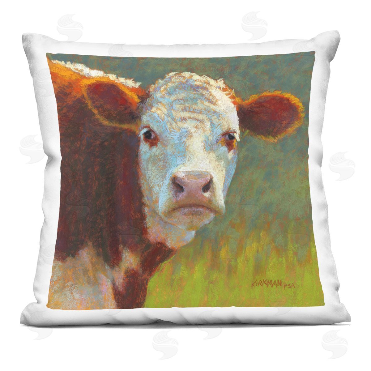 Cattle Grazing Farmland Grass Decorative Printed Pillow, Home Decor by Rita Kirkman
