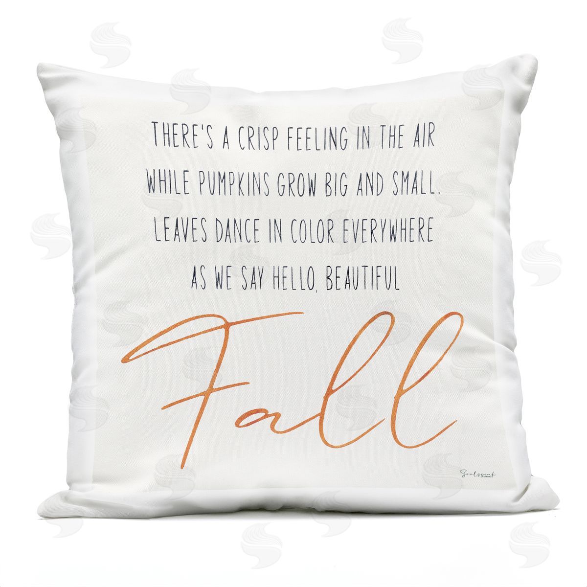 Hello Beautiful Fall Autumn Phrase Outdoor Printed Pillow, Home Decor by Soulspeak & Sawdust