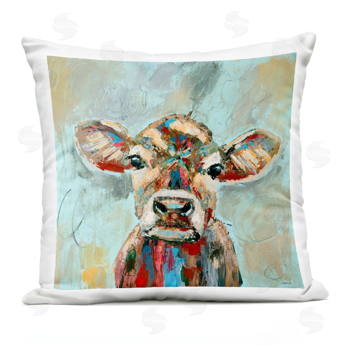 Bold Urban Style Cow Outdoor Printed Pillow, Home Decor by Jen Seeley