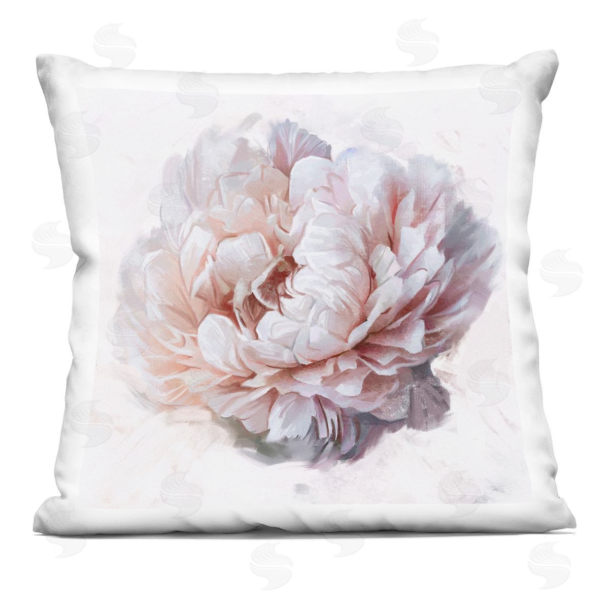 Pink Blooming Peony Blossom Decorative Printed Pillow, Home Decor by Ziwei Li