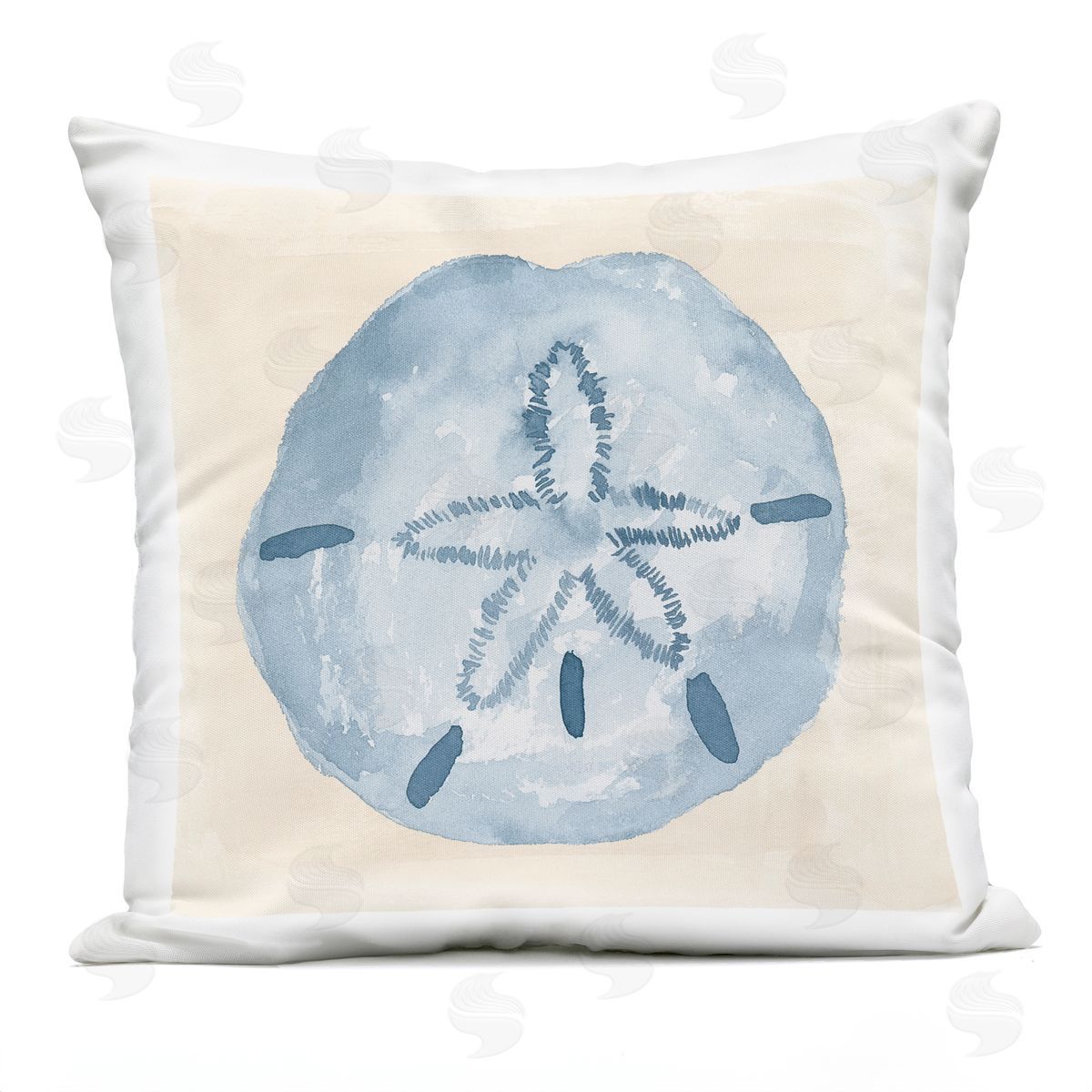 Aquatic Sand Dollar Sea Life Outdoor Printed Pillow, Home Decor by Lucille Price