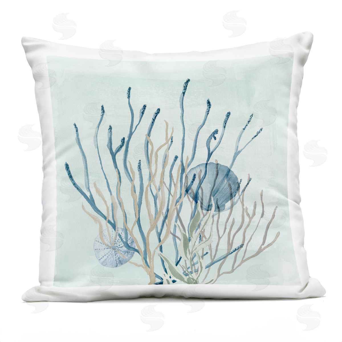 Sea Life Underwater Scene Outdoor Printed Pillow, Home Decor by Lucille Price