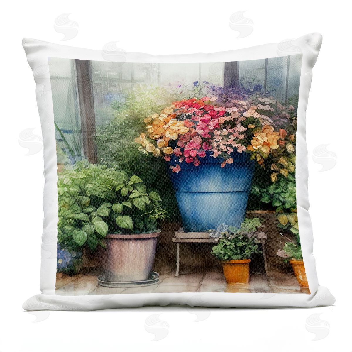 Bright Florals Blooming Garden Outdoor Printed Pillow, Home Decor by Alpenglow Workshop