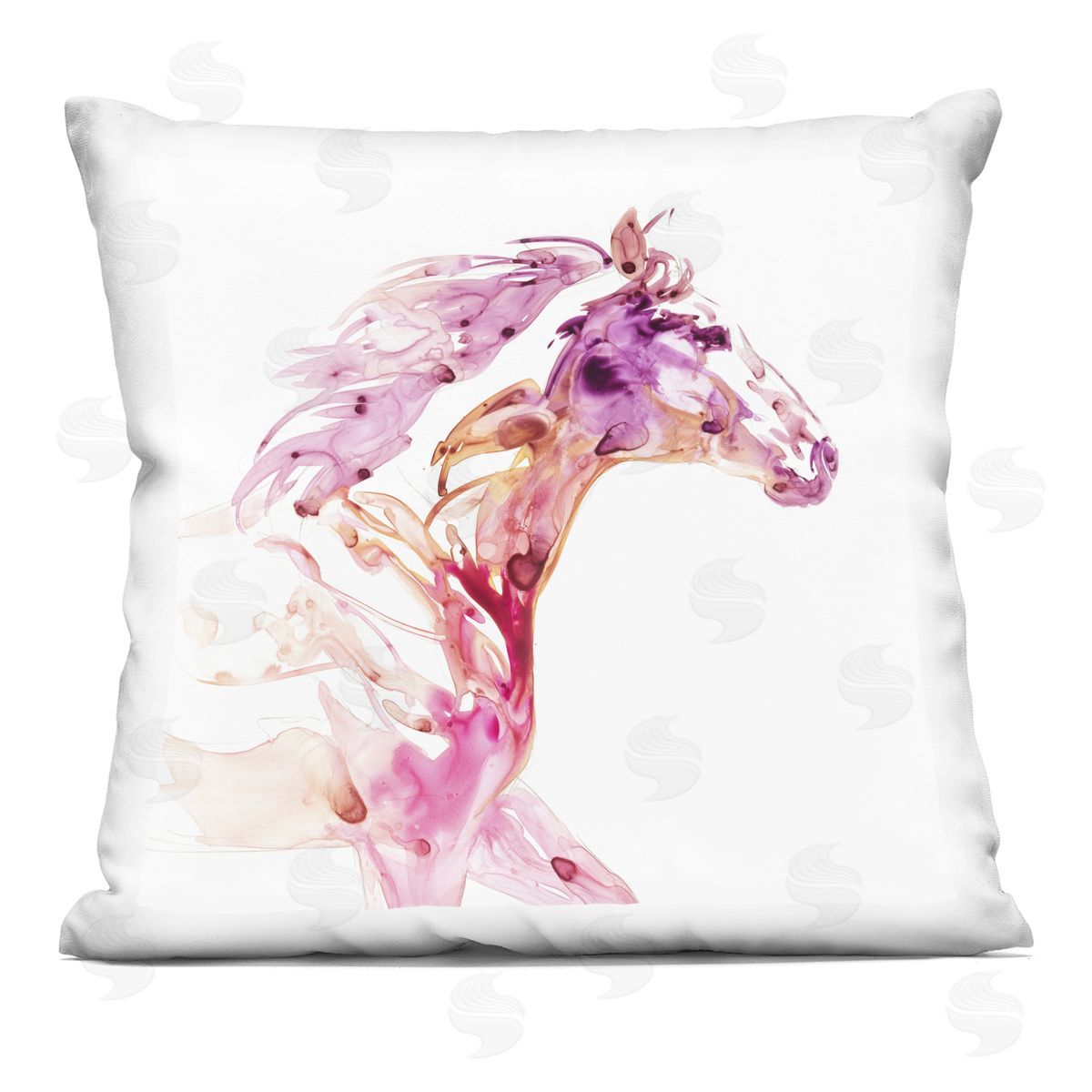 Galloping Horse Purple Modern Swirl Decorative Printed Pillow, Home Decor by Julie Chapman