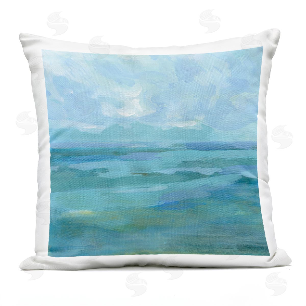 Vast Cloudy Sea Waves Outdoor Printed Pillow, Home Decor by Victoria Barnes