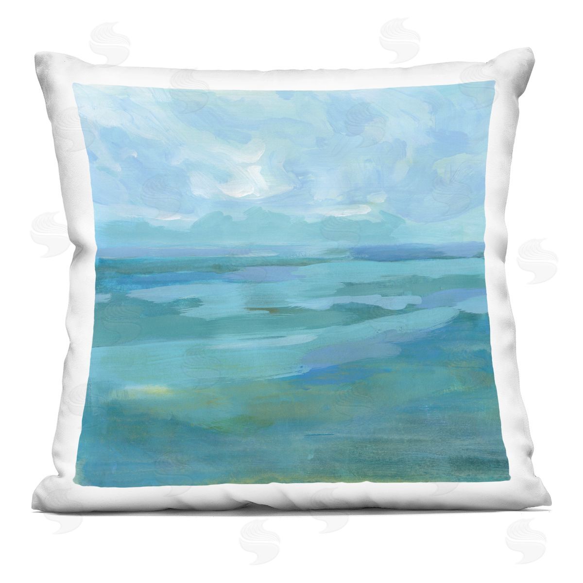 Vast Cloudy Sea Waves Decorative Printed Pillow, Home Decor by Victoria Barnes