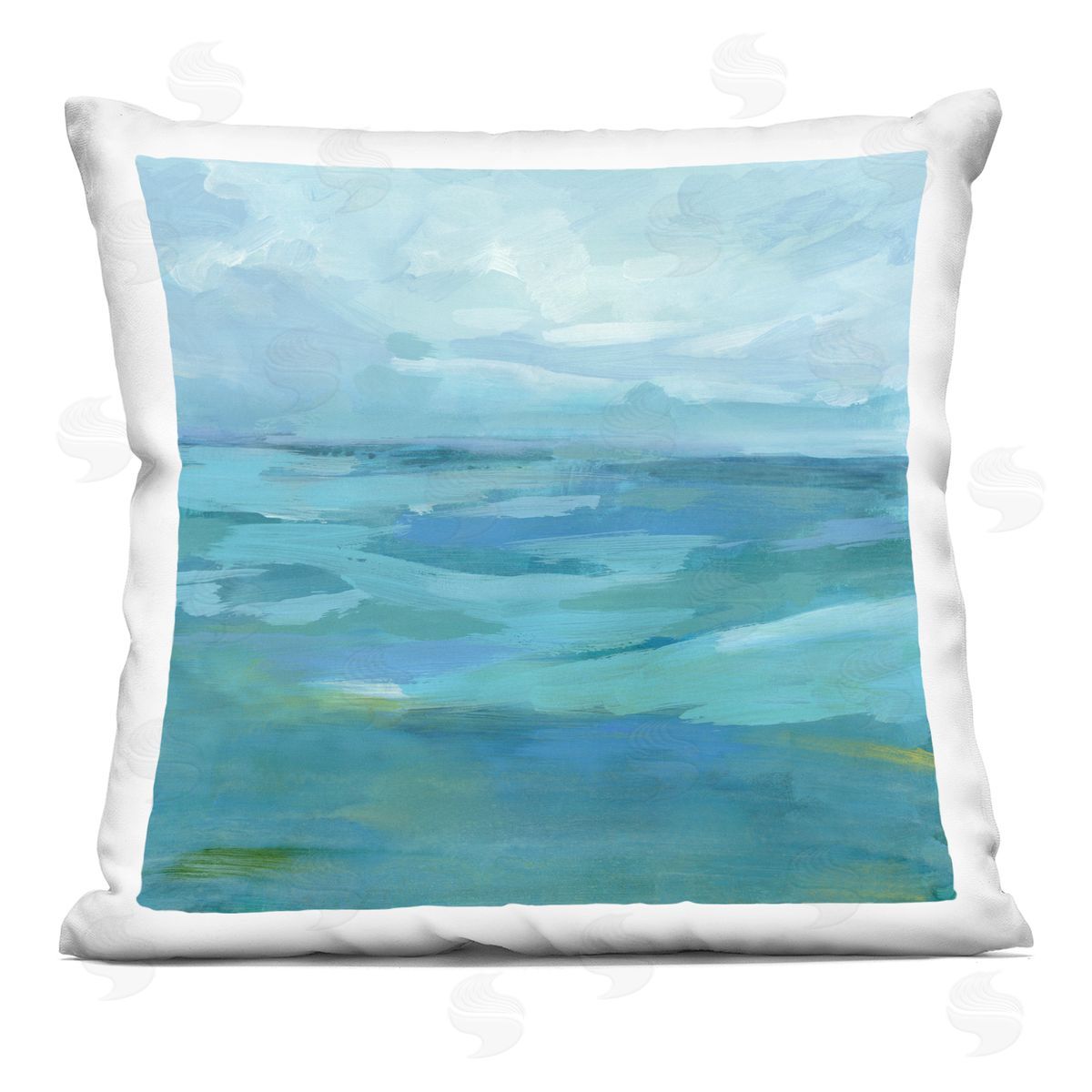 Blue Nautical Ocean Waves Decorative Printed Pillow, Home Decor by Victoria Barnes
