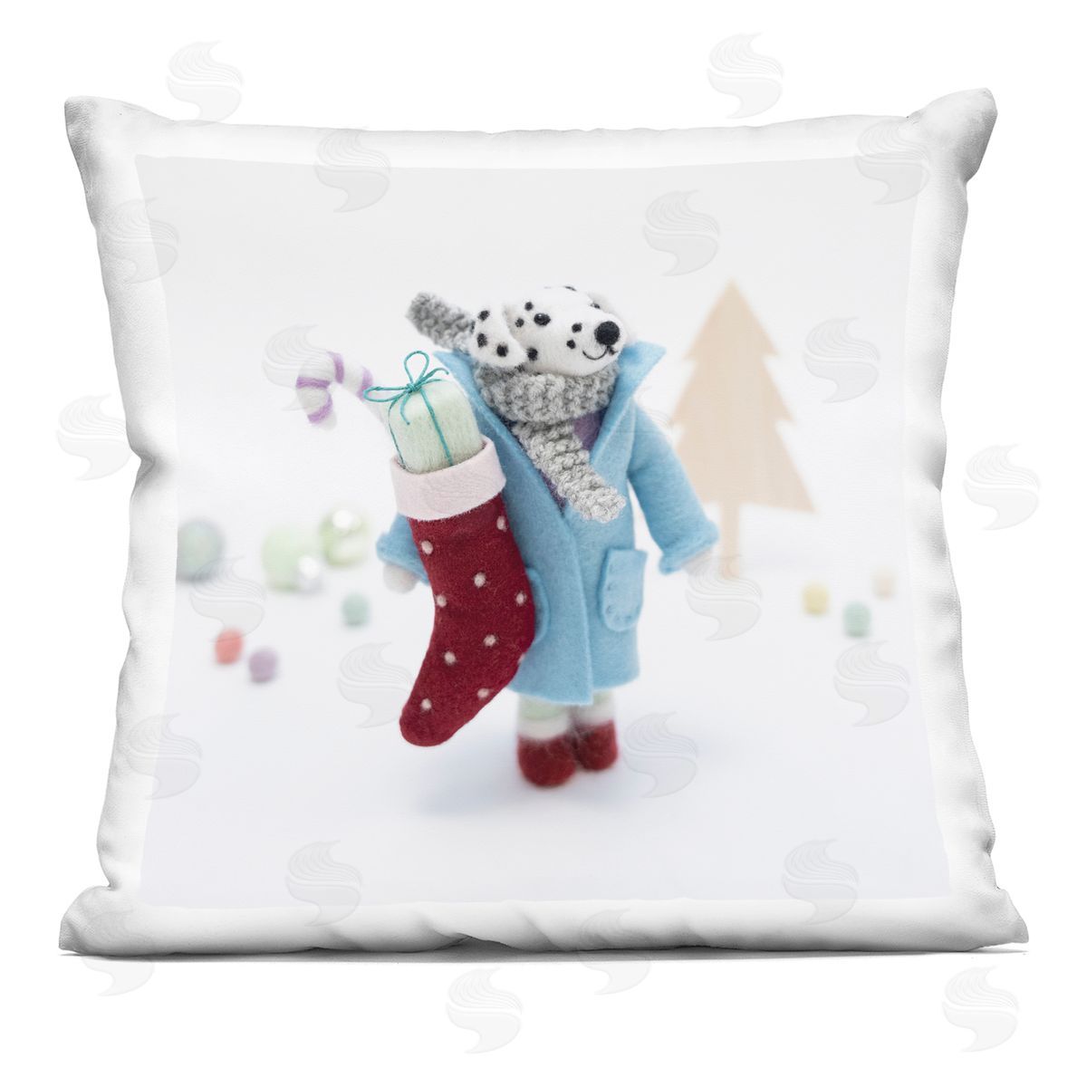 Smiling Dalmatian Christmas Gifts Decorative Printed Pillow, Home Decor by Lemon & Sugar