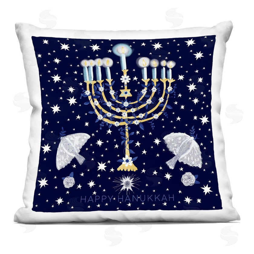 Susse Linton | Happy Hanukkah Starry Pattern Menorah