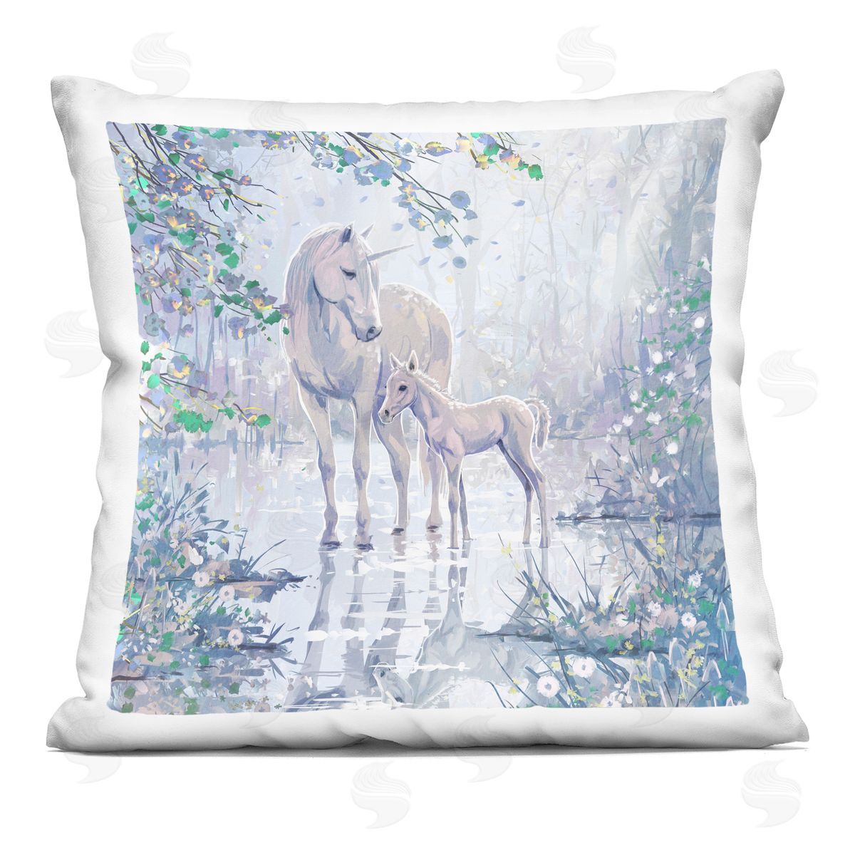 Mystical Unicorn Fantasy Nature Decorative Printed Pillow, Home Decor by Pip Wilson
