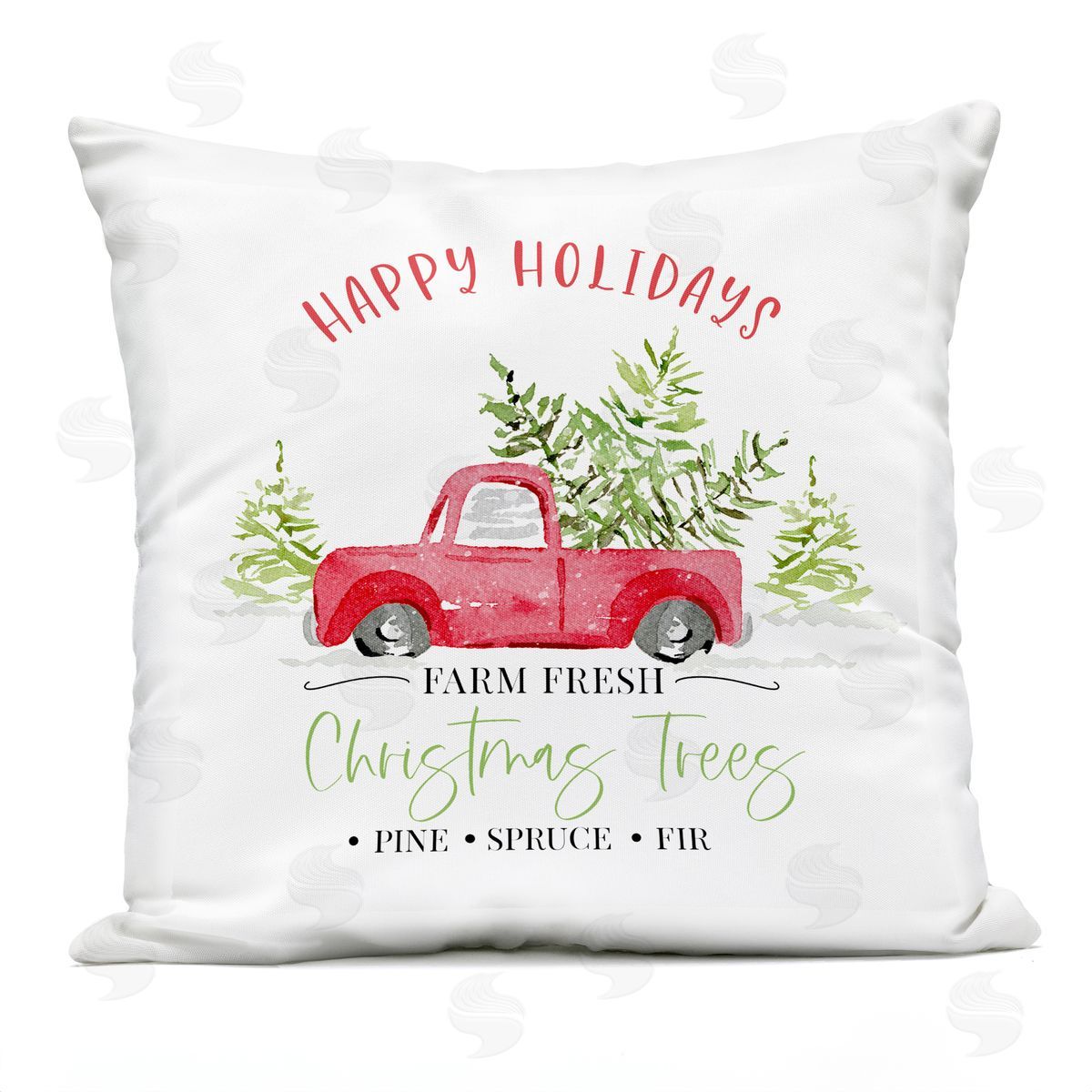 Farm Fresh Christmas Trees Holiday Outdoor Printed Pillow, Home Decor by Deane Beesley