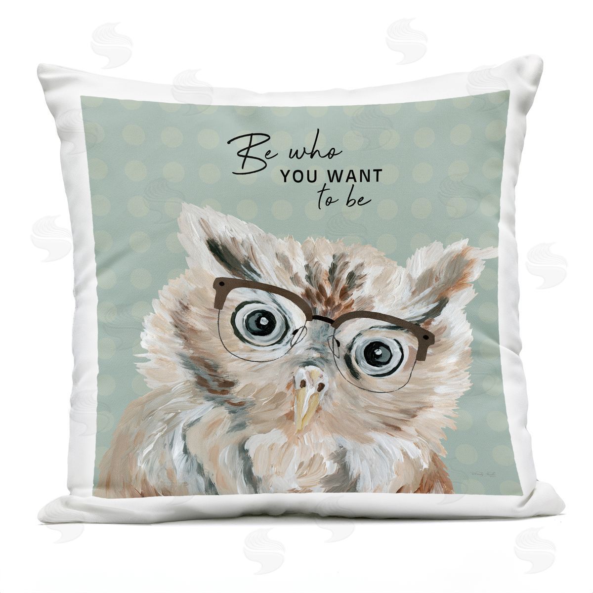 Be Who You Want To Be Owl Pattern Outdoor Printed Pillow, Home Decor by Cindy Jacobs