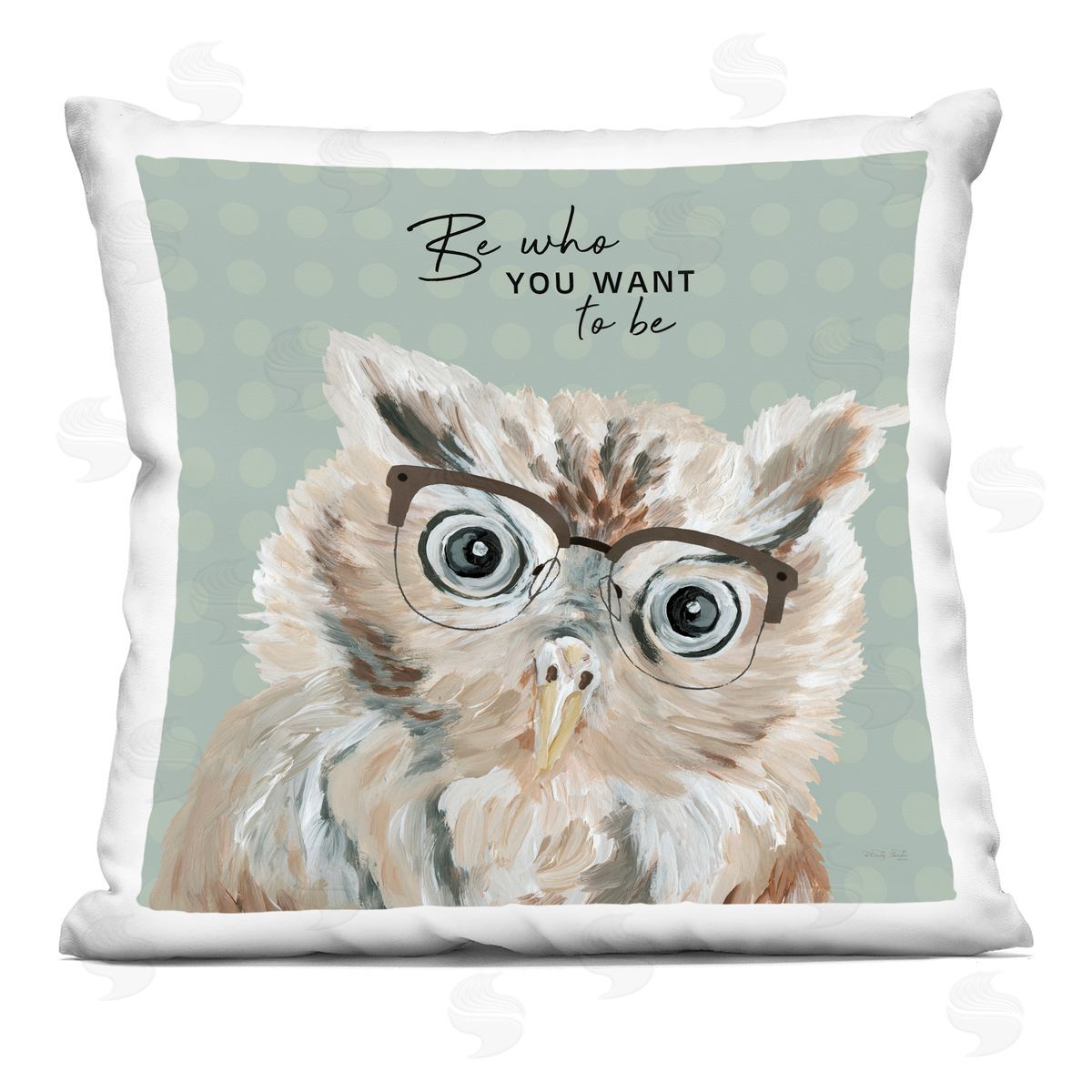 Be Who You Want To Be Owl Pattern Decorative Printed Pillow, Home Decor by Cindy Jacobs