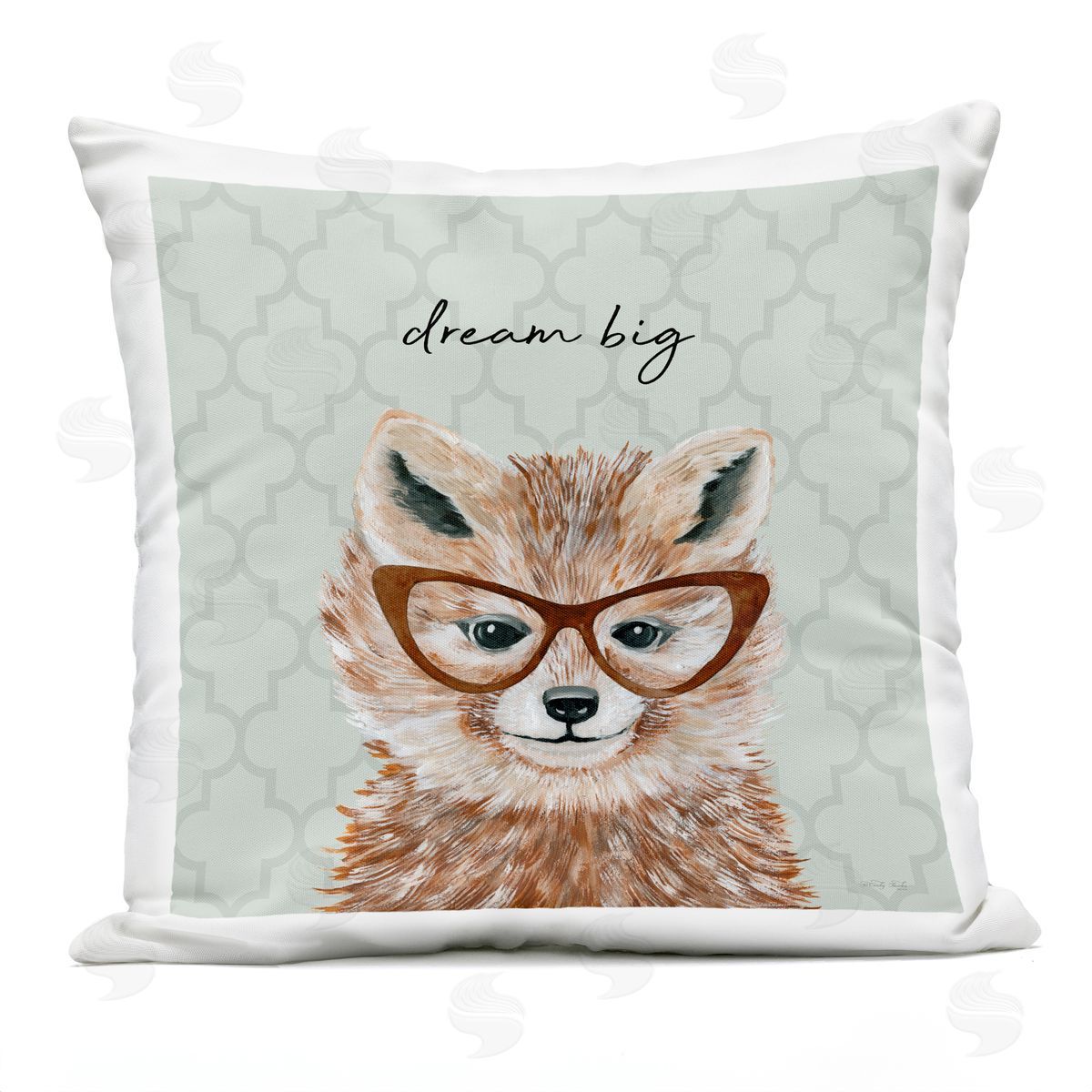 Dream Big Fox Trellis Pattern Outdoor Printed Pillow, Home Decor by Cindy Jacobs