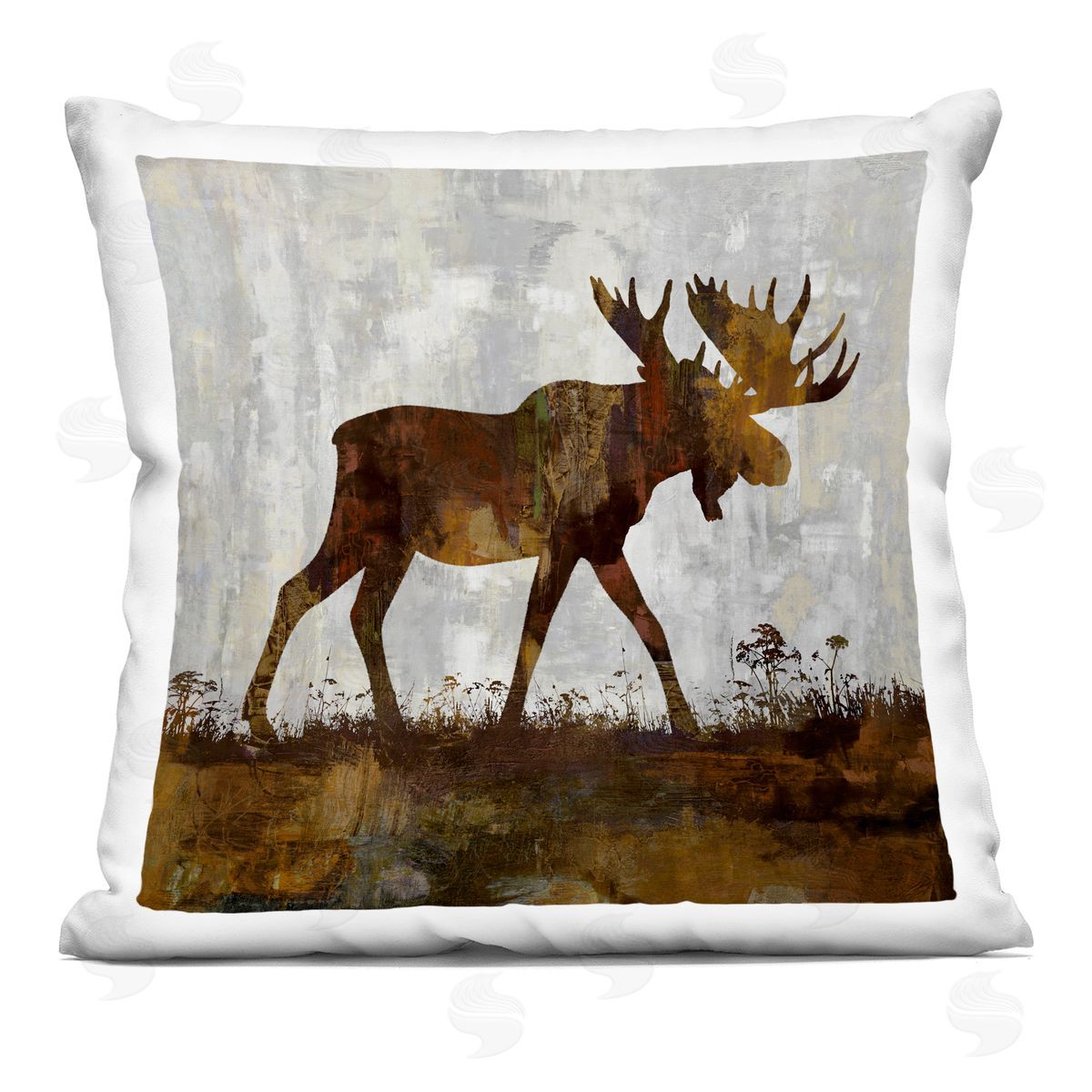 Rustic Moose Woodland Animal Decorative Printed Pillow, Home Decor by Carl Colburn