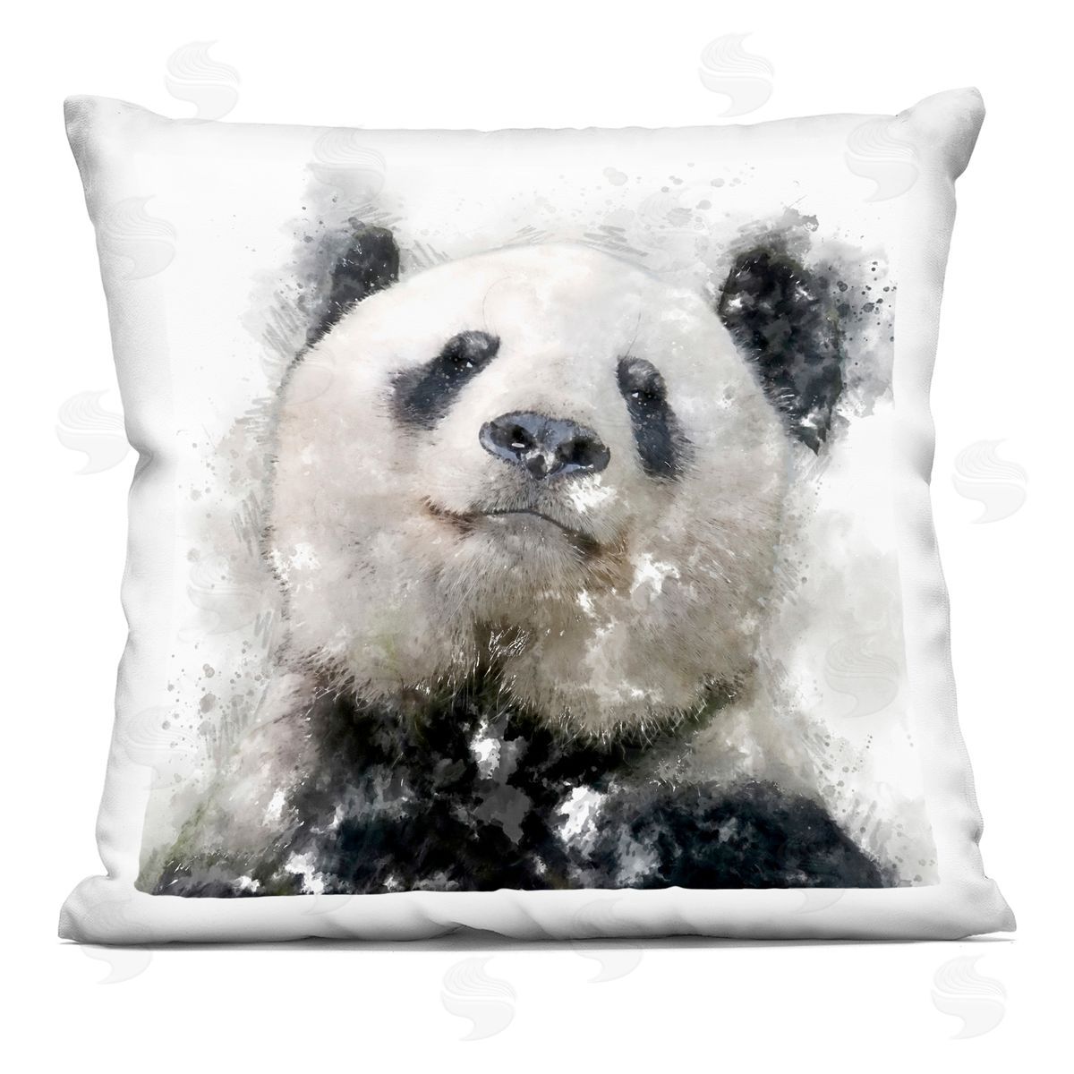Happy Panda Abstract Animal Decorative Printed Pillow, Home Decor by Kim Curinga