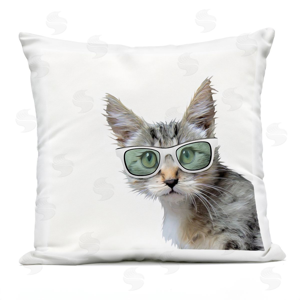 Cool Cat Sunglasses Animal Outdoor Printed Pillow, Home Decor by Kim Curinga