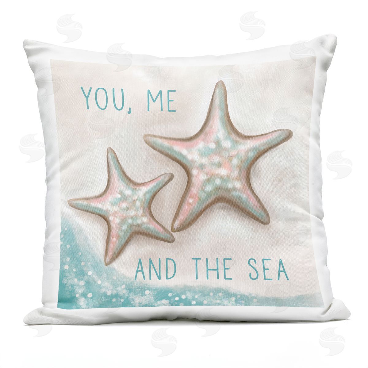 You Me & Sea Beach Starfish Outdoor Printed Pillow, Home Decor by Elizabeth Tyndall