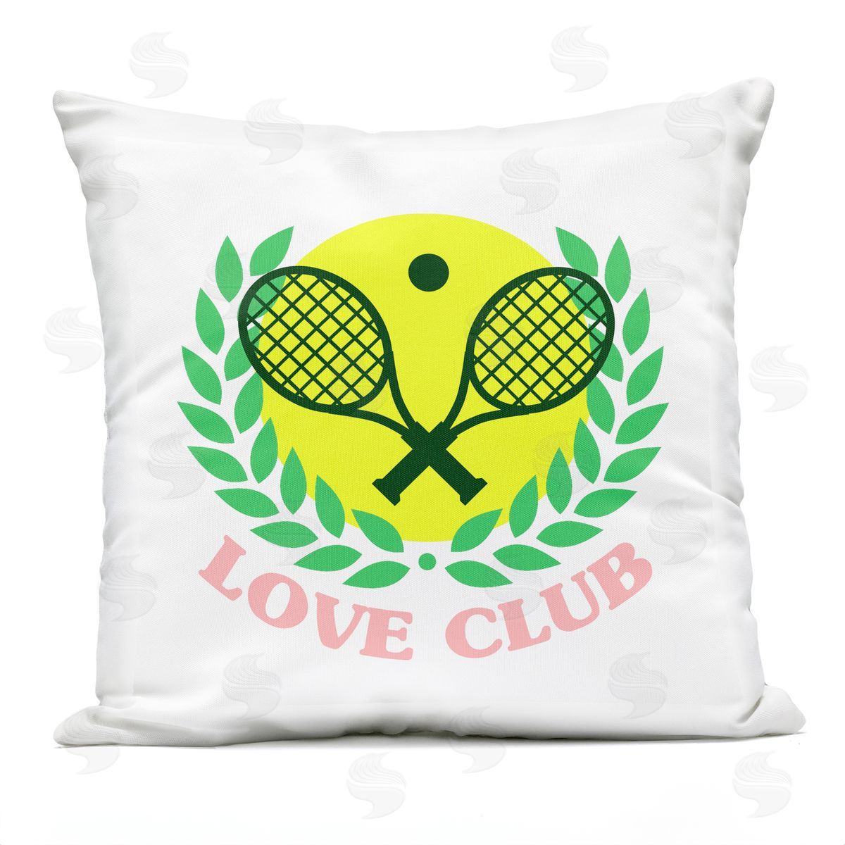 Love Club Tennis Laurel Outdoor Printed Pillow, Home Decor by Stupell Studio