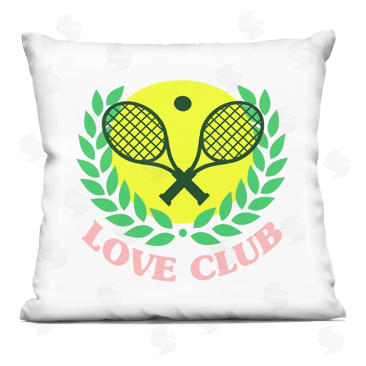 Love Club Tennis Laurel Decorative Printed Pillow, Home Decor by Stupell Studio