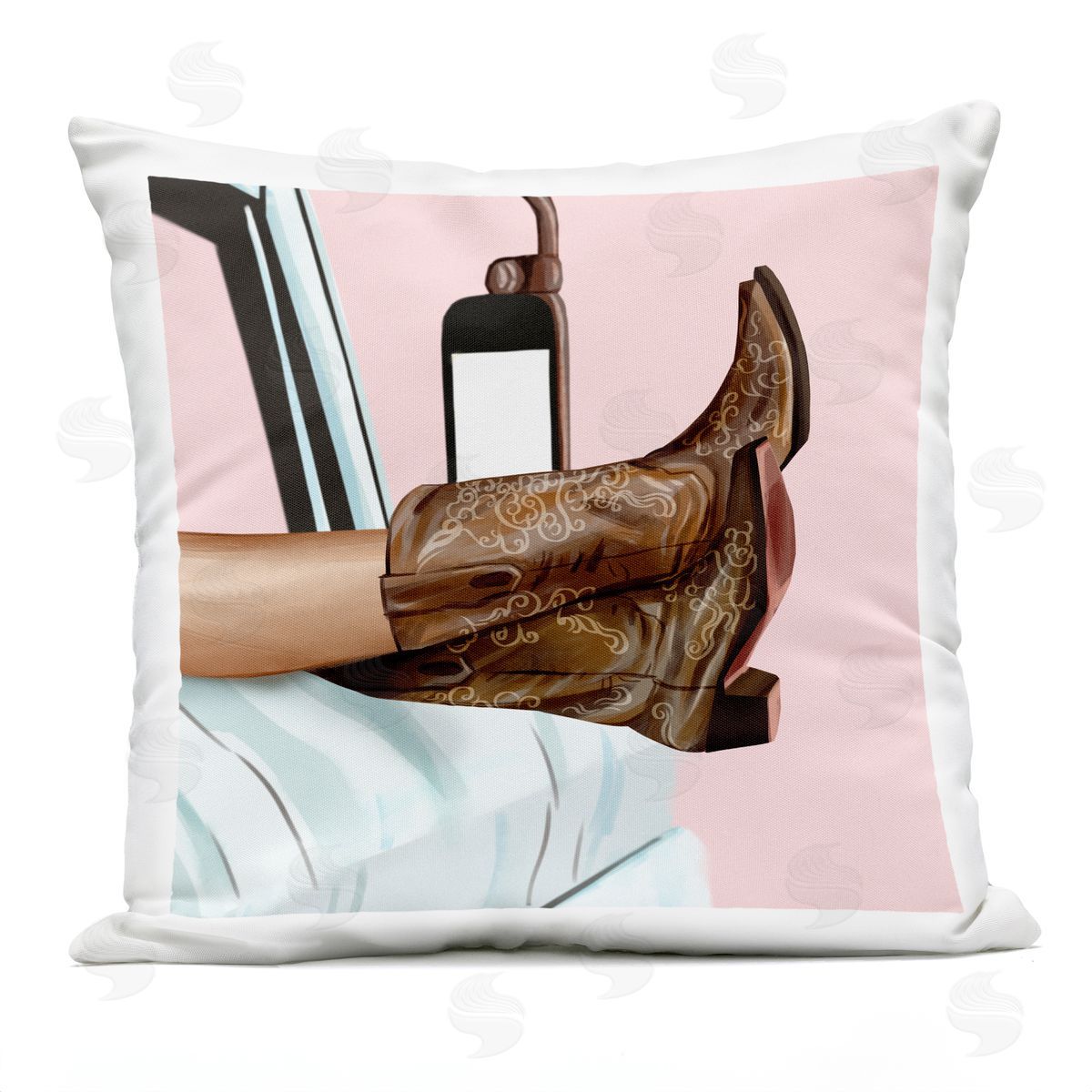 Cowboy Boots Girl Truck Outdoor Printed Pillow, Home Decor by Ziwei Li