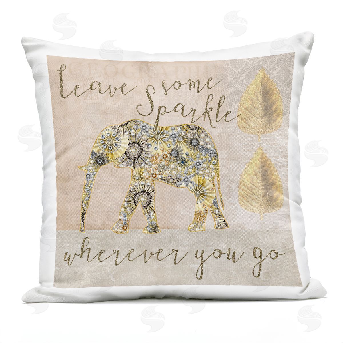 Leave Sparkle Wherever You Go Glam Outdoor Printed Pillow, Home Decor by Andrea Haase