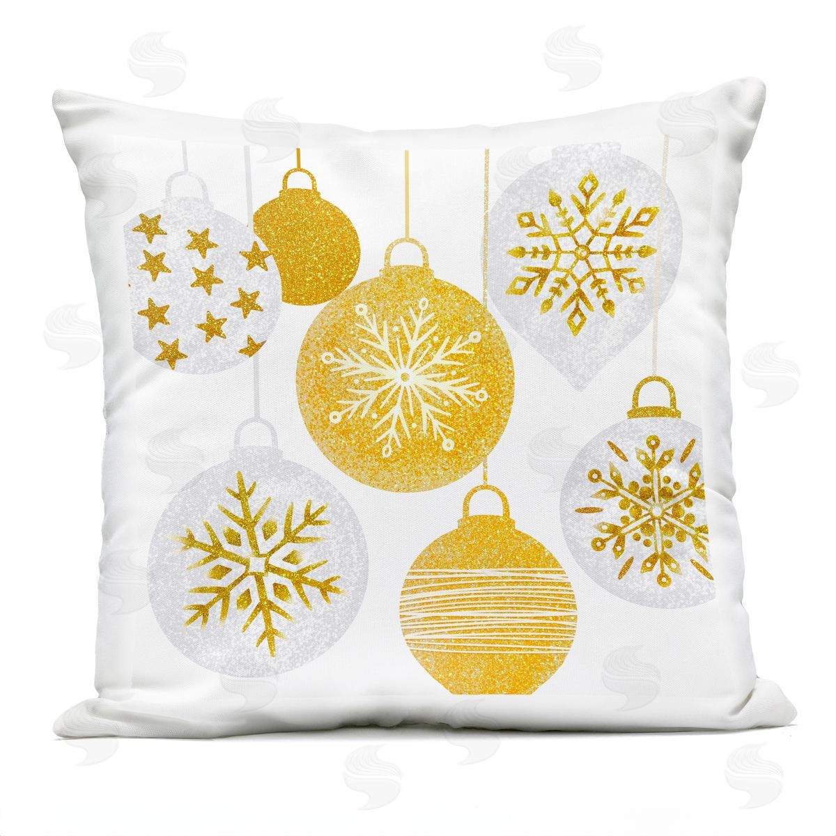 Twinkling Ornaments Snowflakes Outdoor Printed Pillow, Home Decor by Ziwei Li