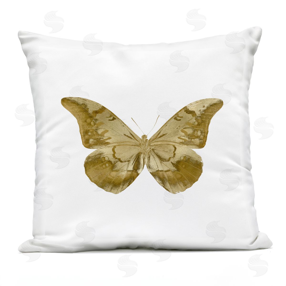 Mod Ochre Butterfly Wings Outdoor Printed Pillow, Home Decor by Julia Bosco