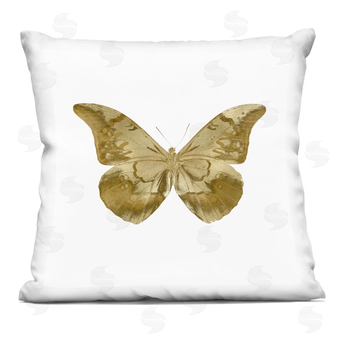 Mod Ochre Butterfly Wings Decorative Printed Pillow, Home Decor by Julia Bosco