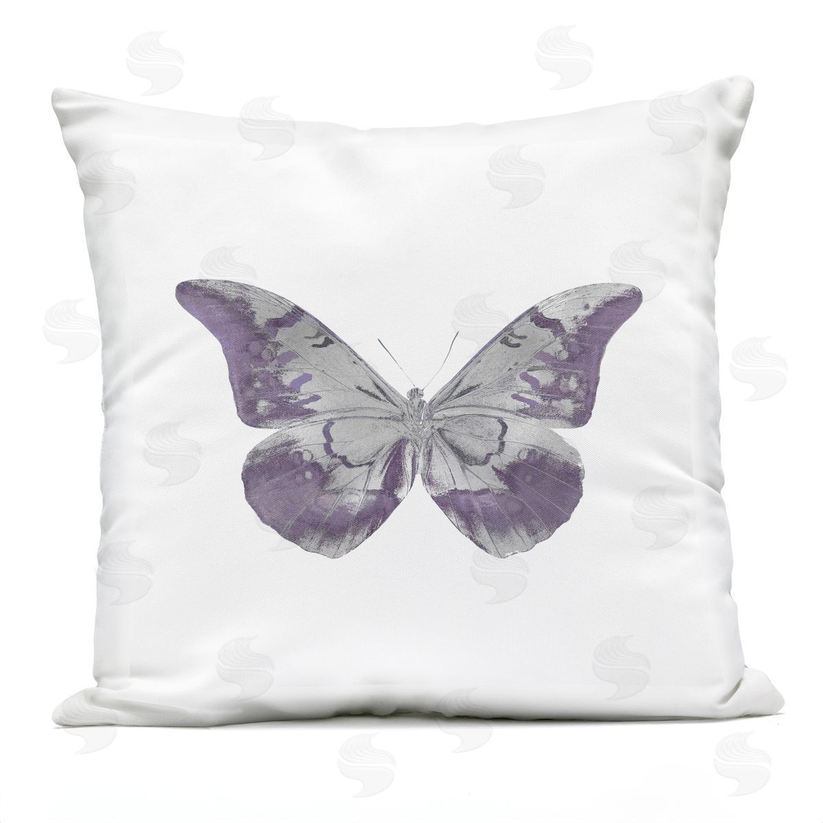 Purple Casual Butterfly Wings Outdoor Printed Pillow, Home Decor by Julia Bosco