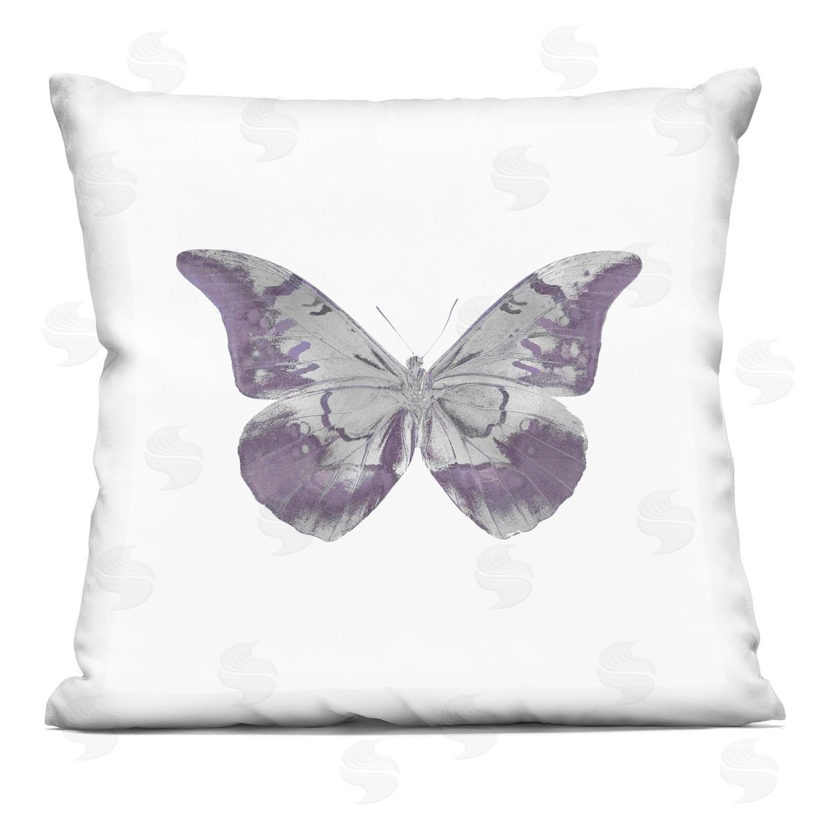Purple Casual Butterfly Wings Decorative Printed Pillow, Home Decor by Julia Bosco