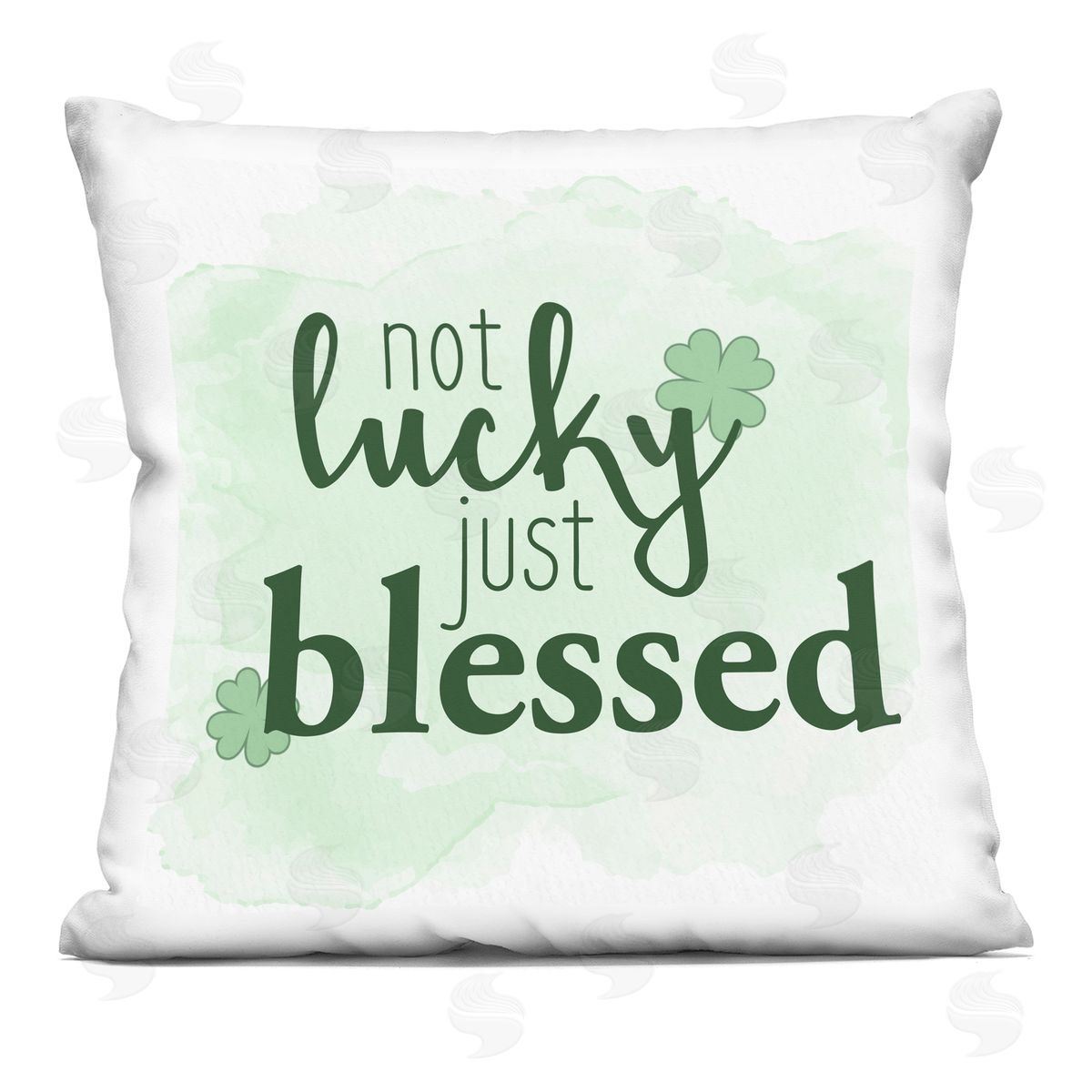 Not Lucky Just Blessed Shamrock Decorative Printed Pillow, Home Decor by Kim Allen