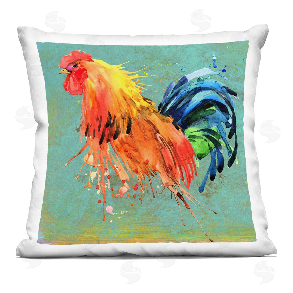 Modern Rooster Urban Abstract Decorative Printed Pillow, Home Decor by Karen Smith