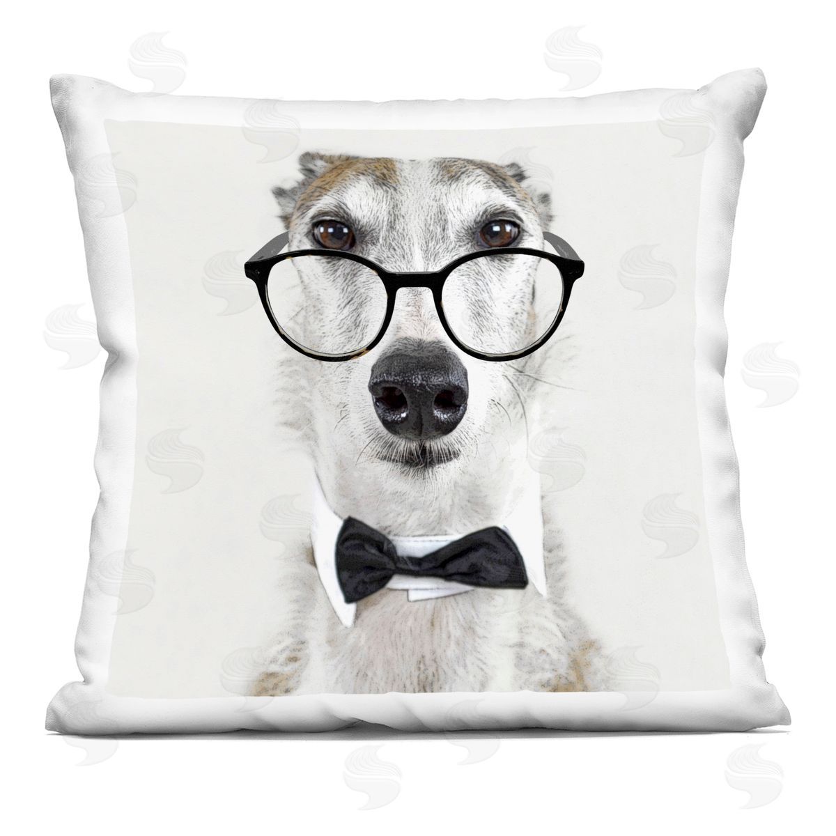 Funny Dog Formal Bowtie Decorative Printed Pillow, Home Decor by Karen Smith