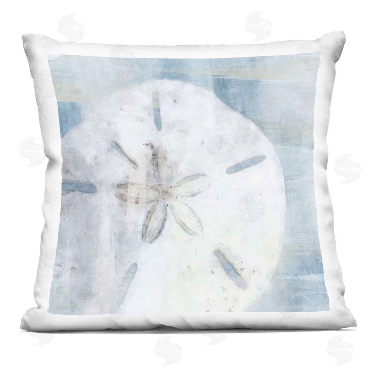 Soft Sand Dollar Coastal Decorative Printed Pillow, Home Decor by Nina Blue