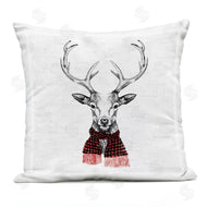 Lettered and Lined | Winter Deer Red Plaid Scarf
