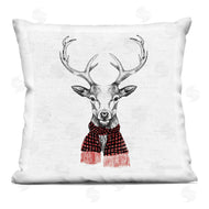 Lettered and Lined | Winter Deer Red Plaid Scarf