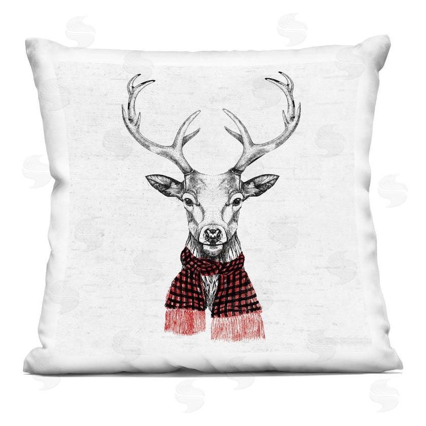 Lettered and Lined | Winter Deer Red Plaid Scarf
