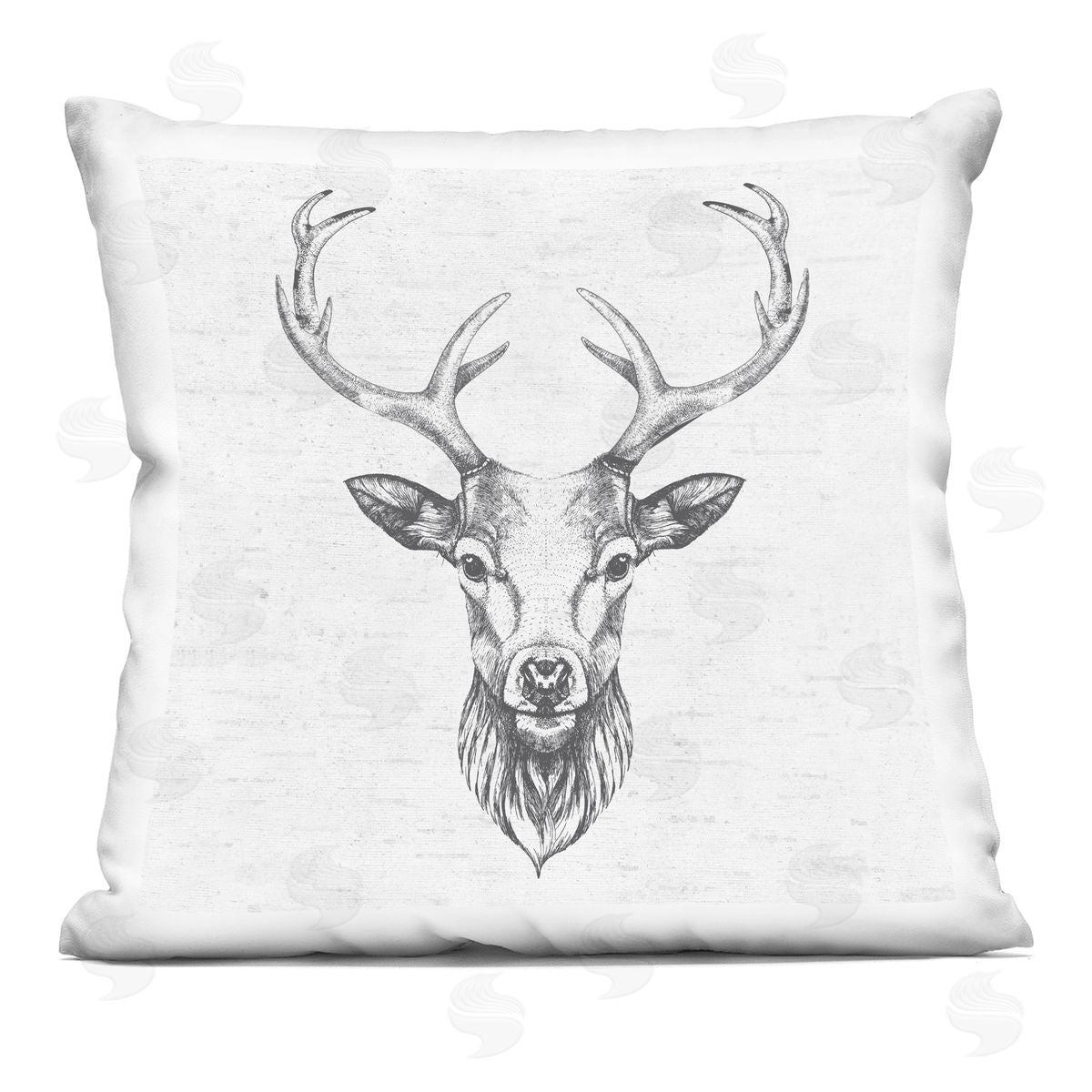 Woodland Rustic Deer Antlers Decorative Printed Pillow, Home Decor by Lettered and Lined