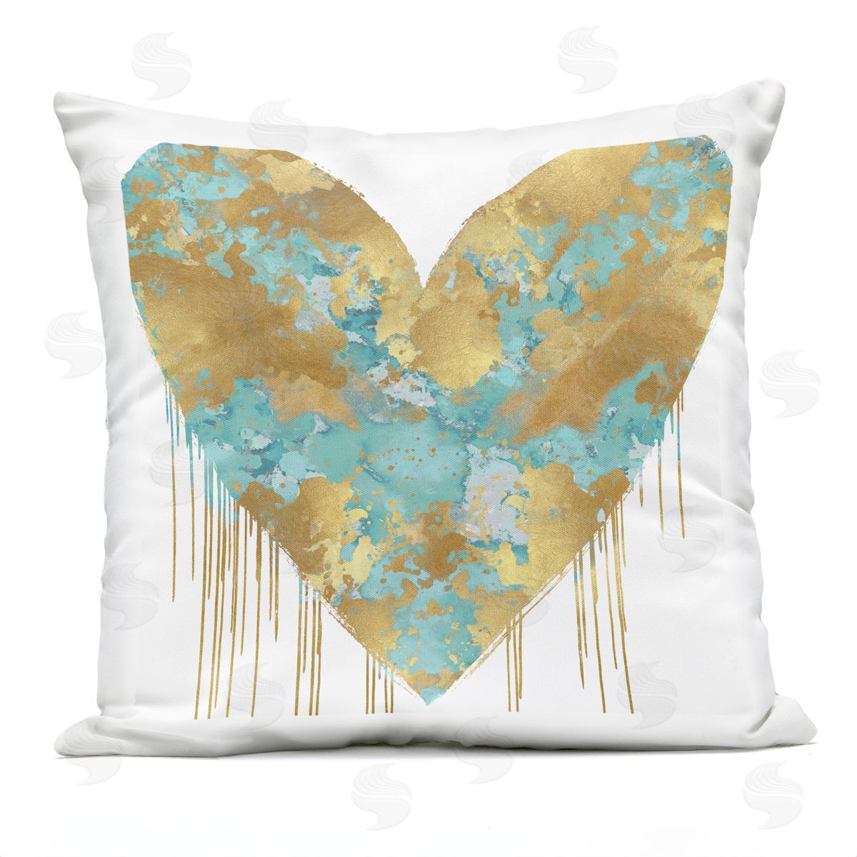 Glam Heart Blue Accent Outdoor Printed Pillow, Home Decor by Lindsay Rodgers