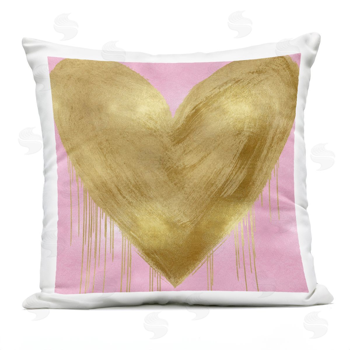 Pink Glam Heart Drip Outdoor Printed Pillow, Home Decor by Lindsay Rodgers