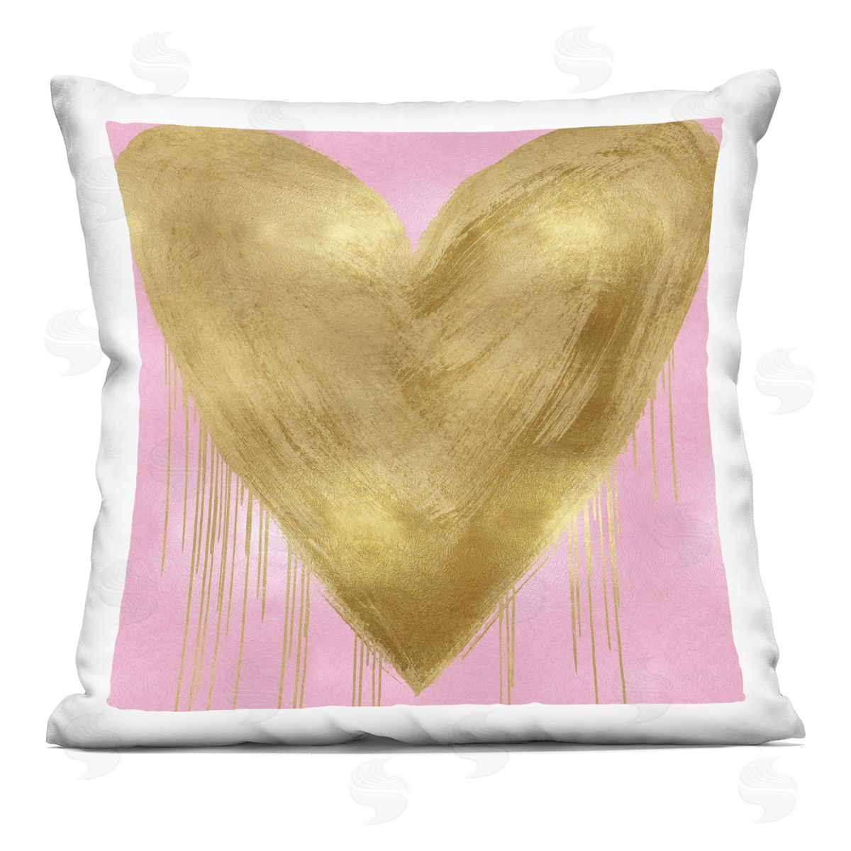 Pink Glam Heart Drip Decorative Printed Pillow, Home Decor by Lindsay Rodgers