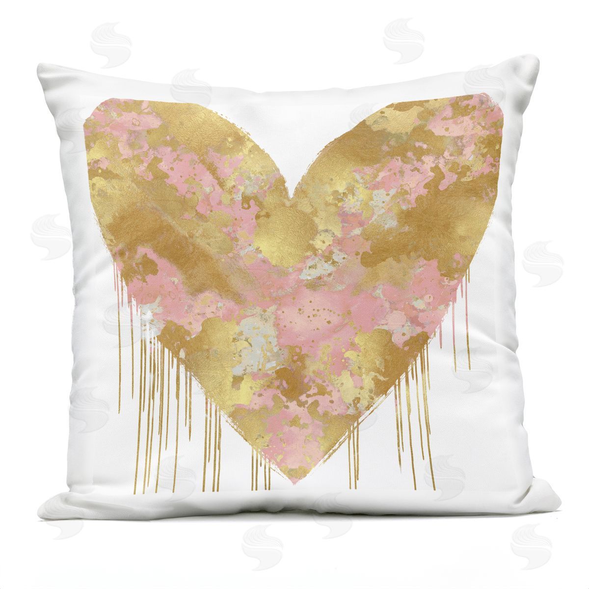 Abstract Glam Pink Heart Outdoor Printed Pillow, Home Decor by Lindsay Rodgers