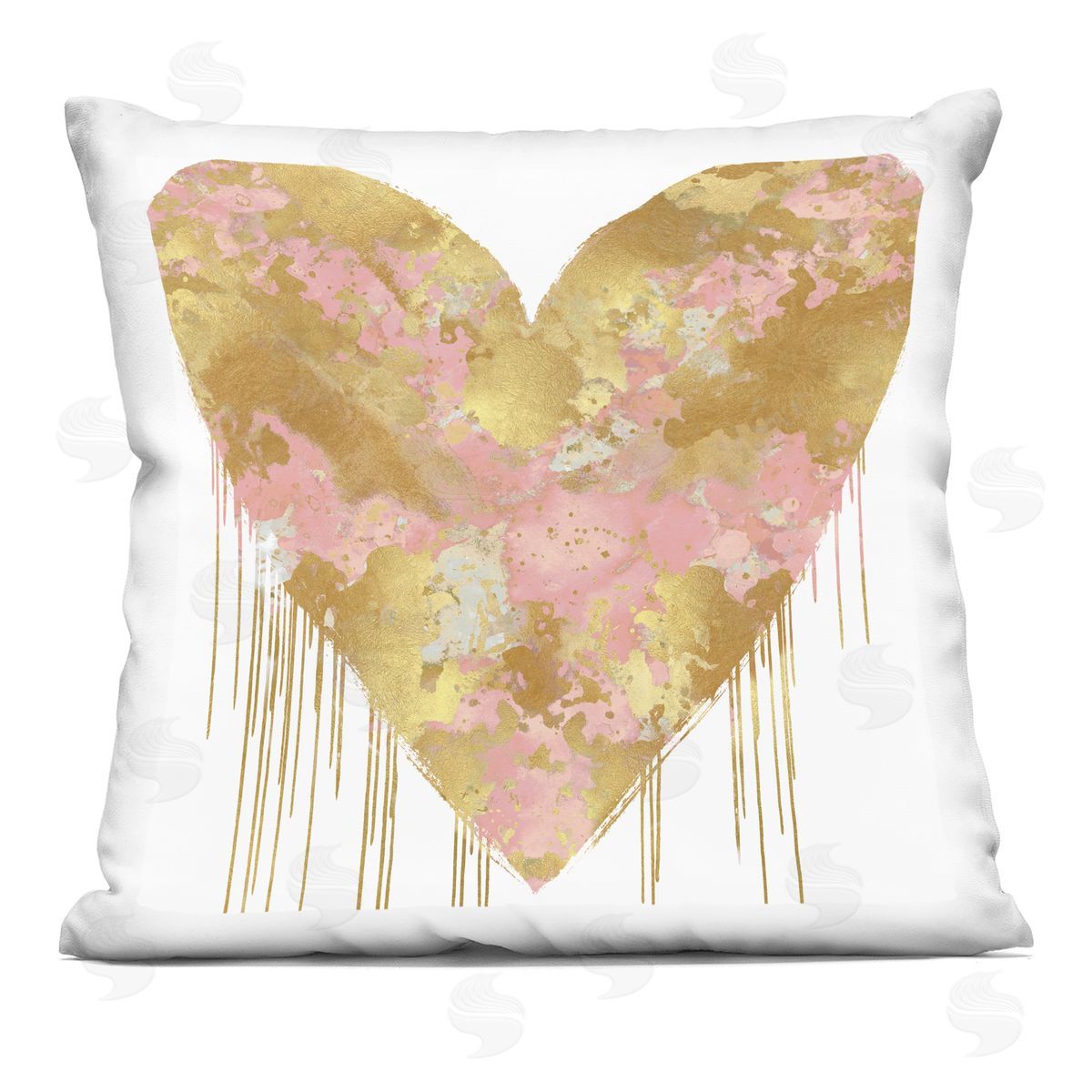 Abstract Glam Pink Heart Decorative Printed Pillow, Home Decor by Lindsay Rodgers