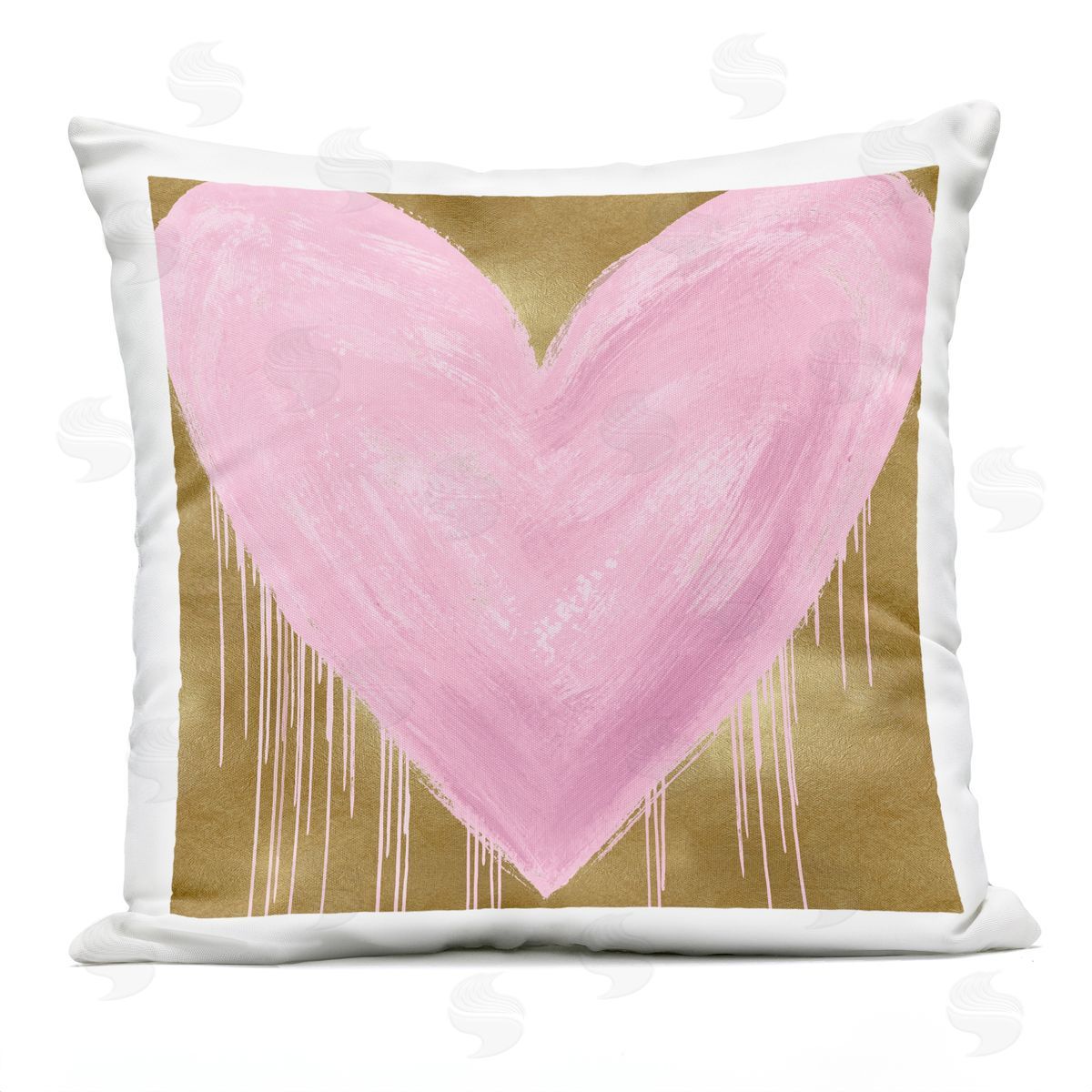 Pink Glam Heart Urban Drip Outdoor Printed Pillow, Home Decor by Lindsay Rodgers