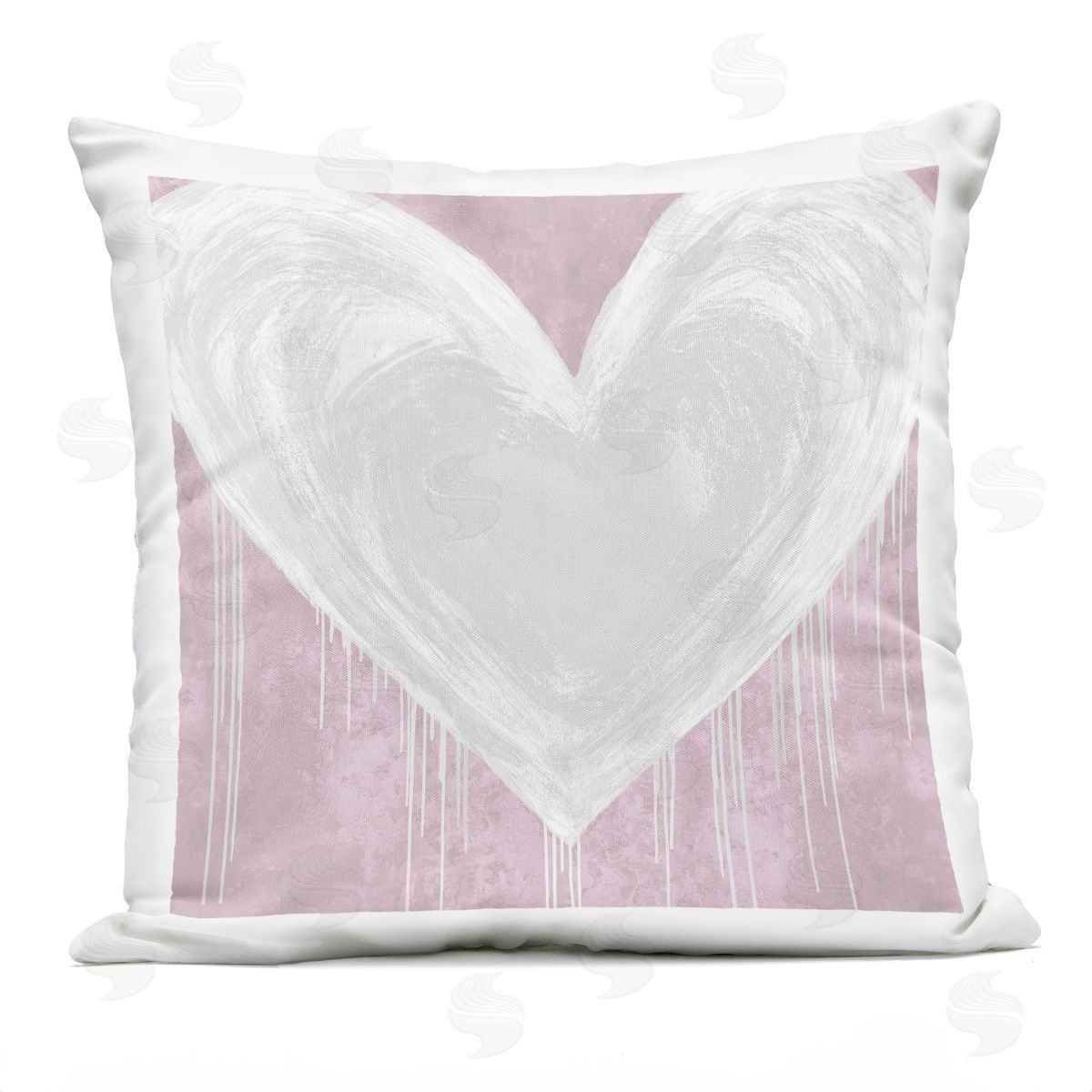 Soft Pastel Pink Heart Shape Outdoor Printed Pillow, Home Decor by Lindsay Rodgers