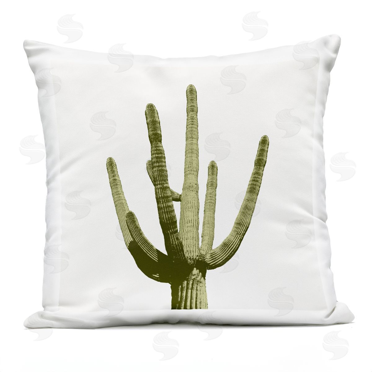 Modern Desert Cactus Plant Outdoor Printed Pillow, Home Decor by Mia Jensen