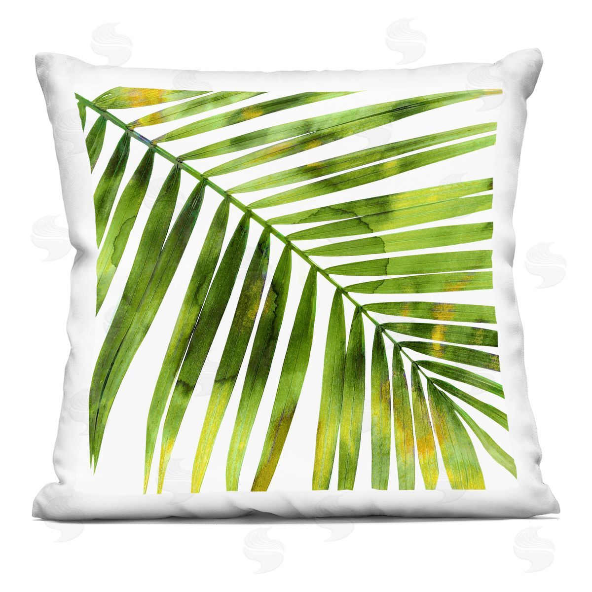 Vibrant Green Palm Leaf Decorative Printed Pillow, Home Decor by Melonie Miller